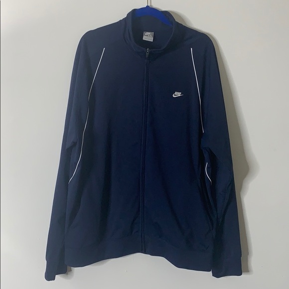 Nike Other - Nike track lined navy blue striped jacket